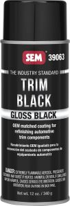 SEM Trim Black -  Gloss Trim Black 16 oz Can with 12 oz Fill Aerosol Can 39063