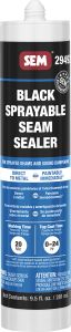 SEM 1K Sprayable Seam Sealer - Black 10 oz Plastic Tube 29492