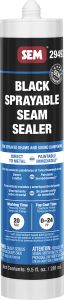 SEM 1K Sprayable Seam Sealer - Black 10 oz Plastic Tube 29492