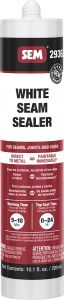 SEM 1K Seam Sealer - White 10 oz Plastic Tube 29362