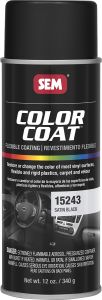 SEM Color Coat - Satin Black 16 oz Can with 12 oz Fill Aerosol Can 15243