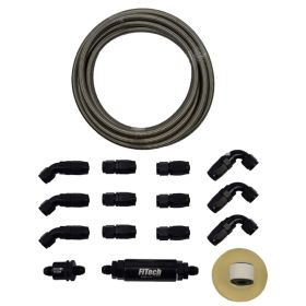 FiTech Go Fuel AN 6 Stainless Steel 40 Ft Hose Kit 51003