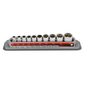 Ingersoll Rand Hand Tools 10 Piece 3/8 In. Drive Shallow Socket Set - SAE 12-Pt 752048X