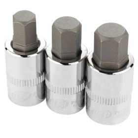 Ingersoll Rand Hand Tools 3 Piece 1/2 In. Drive SAE Hex Bit Socket Set 752030X