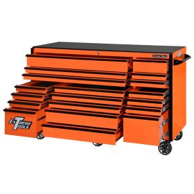 Extreme Tools RX Series 72 In.W x 30 In.D 19 Drawer Roller Cabinet Slides Orange  RX723019RCORBK-250