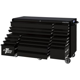 Extreme Tools RX Series 72 In.W x 30 In.D 19 Drawer Roller Cabinet  Matte Black  RX723019RCMBBK-250