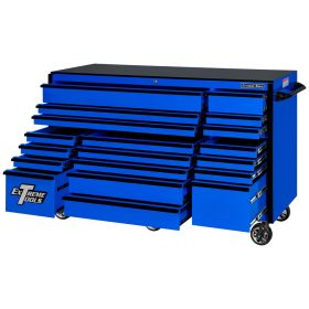 Extreme Tools RX Series 72 In.W x 30 In.D 19 Drawer Roller Cabinet Blue  RX723019RCBLBK-250