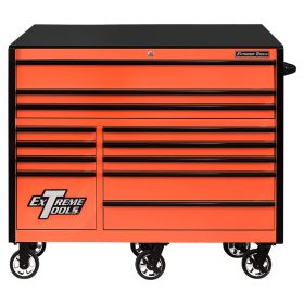 Extreme Tools RX Series 55 In.W x 25 In.D 12 Drawer Roller Cabinet Orange  RX552512RCORBK-X