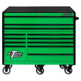 Extreme Tools RX Series 55 In.W x 25 In.D 12 Drawer Roller Cabinet Green RX552512RCGNBK-X