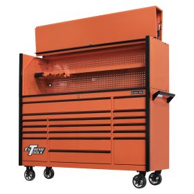 Extreme Tools DX Series 72 In. Professional Hutch and Roller Cabinet Combo Orange DX7218HROK