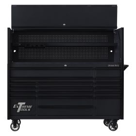 Extreme Tools DX Series 72 In. Professional Hutch and Roller Cabinet Combo Matte Black DX7218HRMK