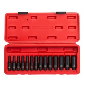 Sunex 14 Pc. 1/4" Dr. Deep Metric Magnetic Impact Socket Set 1831