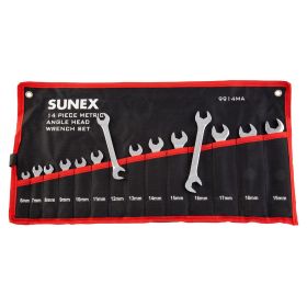 Sunex 14 Pc. Full Polish Metric Angle Head Wrench Set 9914MA