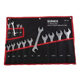 Sunex 14 Pc. Full Polish  SAE Angle Head Wrench Set 9914A