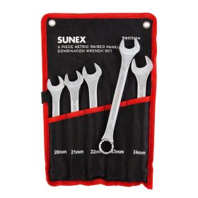 Sunex 5 Pc. Metric Raised Panel Combination Wrench Set 9605MA