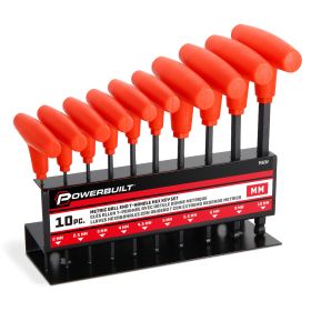 Powerbuilt 10 Piece Metric T-Handle Hex Key Wrench Set 940202