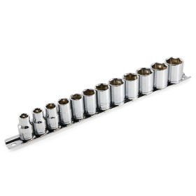 Powerbuilt 12 Piece 3/8 In Drive 6 Point Shallow Metric Socket Set 645008