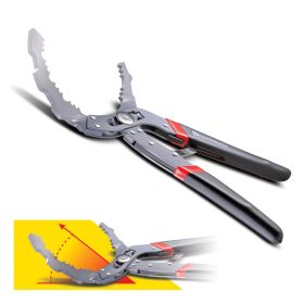 Powerbuilt Self-Adjusting Oil Filter Pliers with 30 Degree Angled Jaws 942099