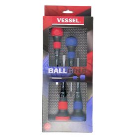 Vessel Tools BALL GRIP Screwdriver 4 Piece Set 2204CS