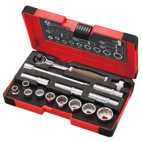 Vessel WOOD-COMPO Swivel Socket Wrenches 3/8 In. Drive 16 Piece Set HRW3005MSW