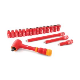 Titan Tools 19 pc. 3/8 in. Drive Metric VDE Insulated Socket Set 68100