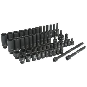 Titan Tools 53 pc. 1/4 in. Drive SAE and Metric Combination Impact Socket Set 46053