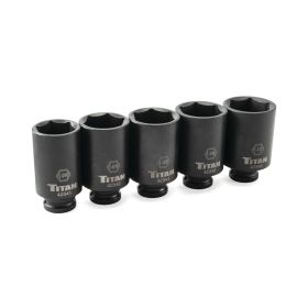 Titan Tools 5 pc. 1/2 in. Dr Deep Impact Socket Set 42806
