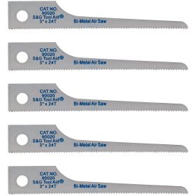 S & G Tool Aid Reciprocating Air Saw Blades 3 in. x 24 TPI pak of 5 90020