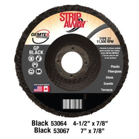 Gemtex Abrasives Strip Away Disc 7 in. Black 53067