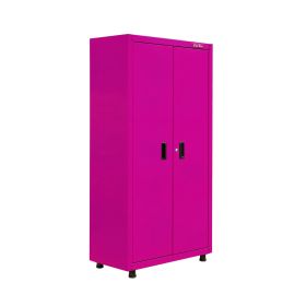 The Original Pink Box 72 in. Tall 3-Shelf Steel Locker Pink PB3603L
