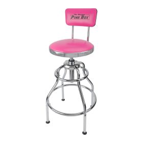 The Original PInk Box Swivel Stool With Backrest Pink PB34SS