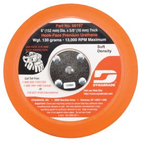 Dynabrade 6 in. Dia. Non-Vacuum Disc Pad Hook-Face Short Nap 56197