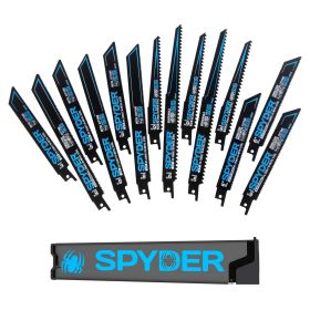 Spyder Products 14 Piece Black Series Bi Metal Reciprocating Saw Blade Kit with Case 200308