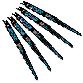 Spyder Products 5 Piece Black Series Bi Metal Reciprocating Saw Blades 6 - 9 in. 200304