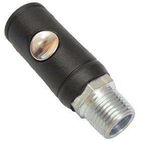 Rapid Air Coupler 1/2 in. Male NPT Thread Safety Push Button Industrial Style 70 CFM Body K9241