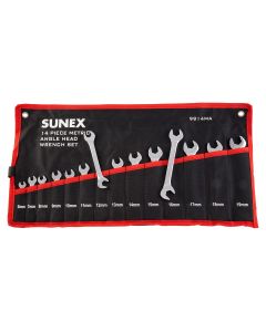 Sunex 14 Pc. Full Polish Metric Angle Head Wrench Set 9914MA