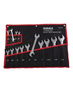 Sunex 14 Pc. Full Polish  SAE Angle Head Wrench Set 9914A