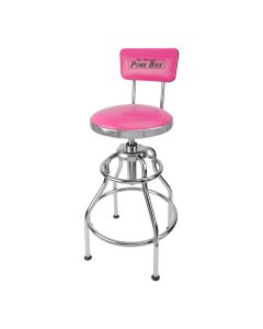 The Original PInk Box Swivel Stool With Backrest Pink PB34SS