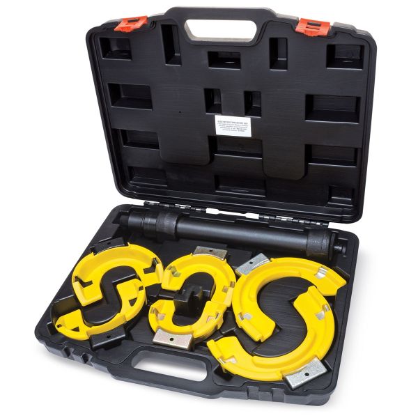 Macpherson strut and coil spring outlet compressor