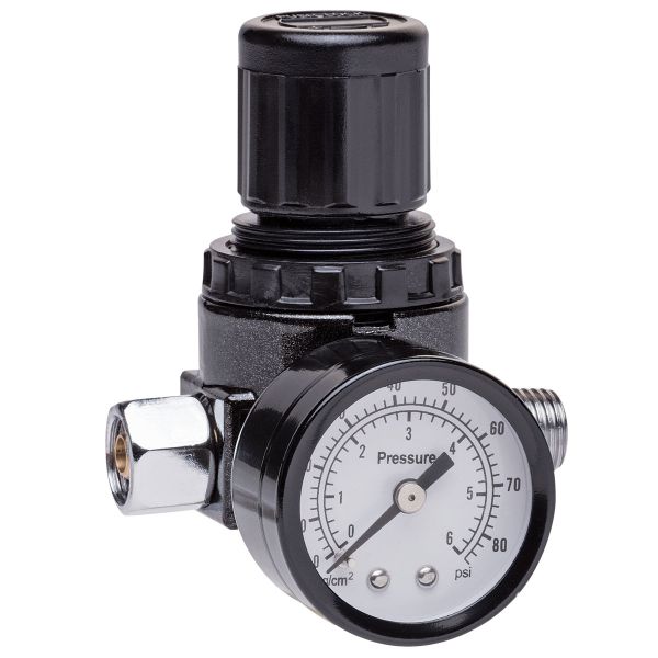 Air compressor top gauge and regulator