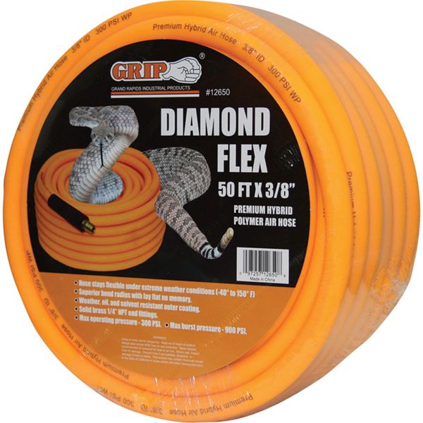Oil Resistant 1/2" x 328 ft Bulk Air Hose 300 psi Black Single Fiber Reinforced 