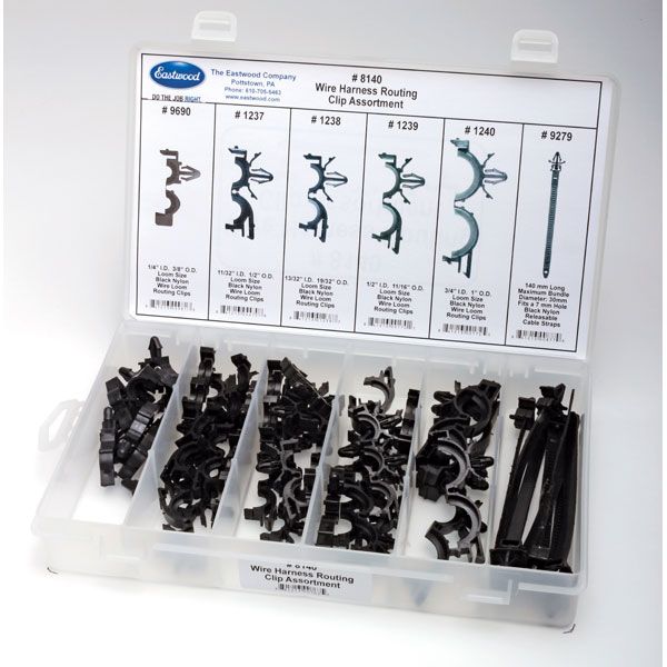 Wire Loom Routing Clip Assortment - 54pcs - Disco Automotive