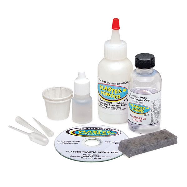Black Plastic Repair Kit Plastex Small Kit Glues Bonds Remake Tabs Made in USA 