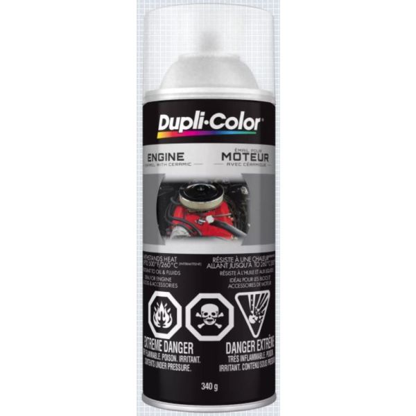 Dupli-Color DE1636 Engine Enamel Spray Paint with Ceramic - Clear - 12 oz  Aerosol Can