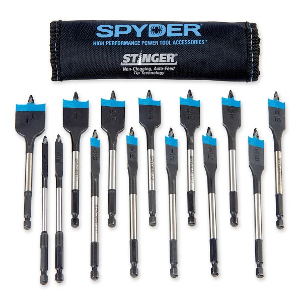 Spyder Stinger 14-Piece Assorted Woodboring Spade Drill Bit Set Spyder Stinger 14-Piece Assorted Woodboring Spade Drill Bit Set