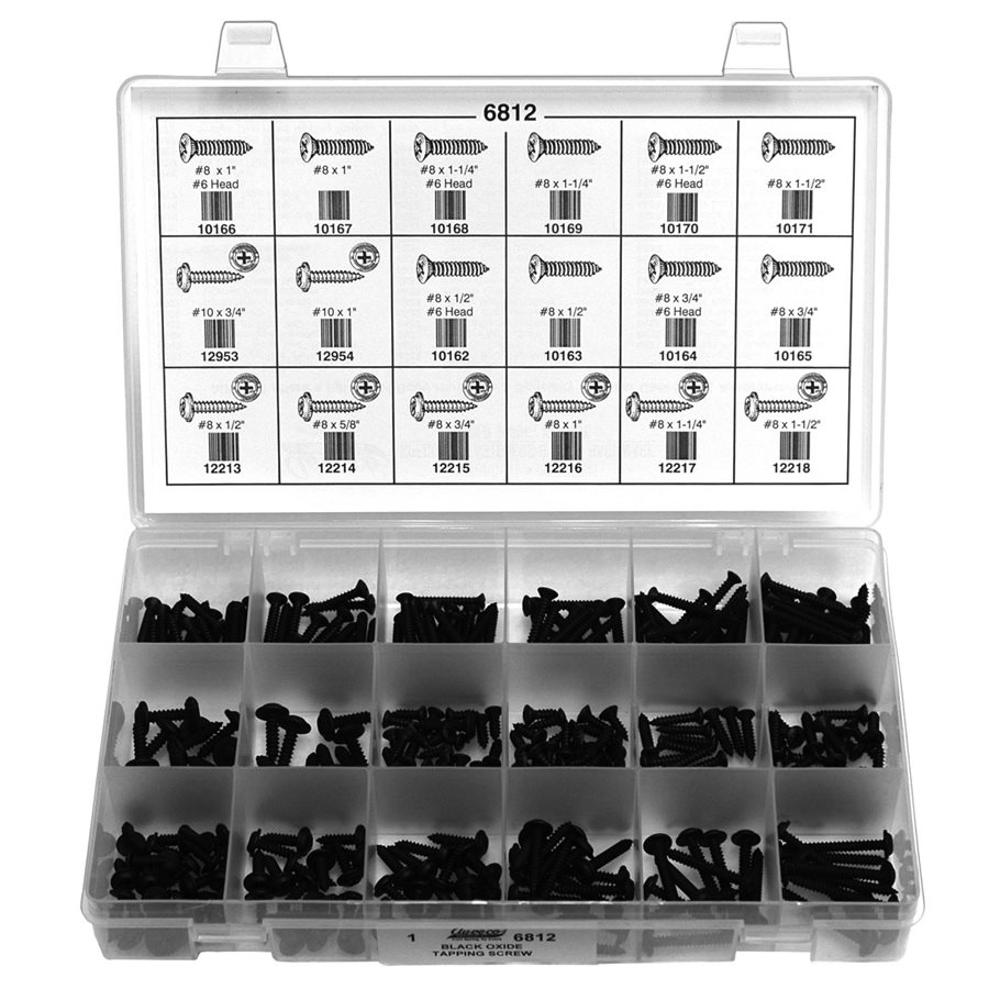 Image of Auveco Black Tapping Screw Quik-Select Kit 6812