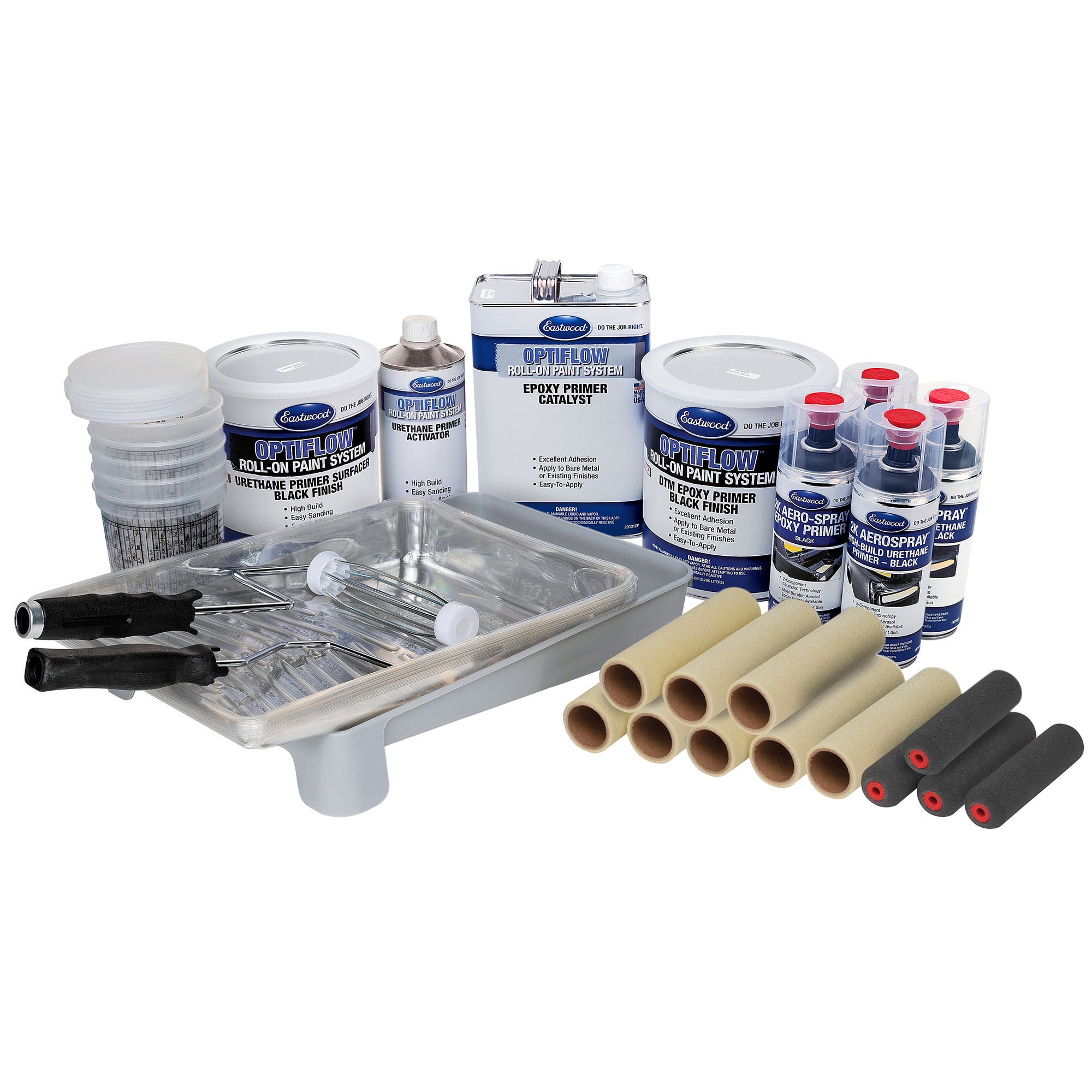 Basic OptiFlow Epoxy and Urethane Primer Kit - Automotive Roll-On Paint - Black