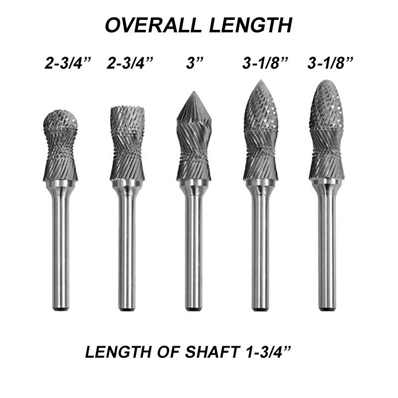 Eastwood 5 Piece Curved Body Carbide Burr Set