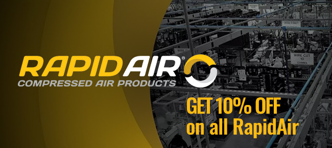 Save 10 percent on RapidAir products for all your air plumbing needs at Eastwood