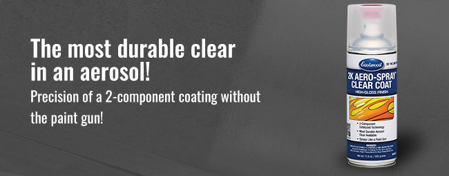 The most durable clear in an aerosol! Precision of a 2-component coating without the paint gun! Eastwood's 2K AeroSpray High-Gloss & Matte Clear Part Number 14148Z